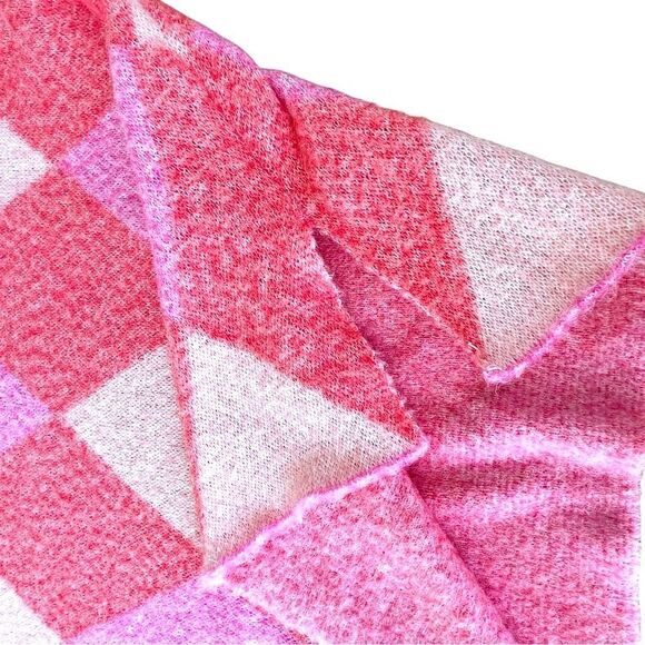 Entro Pink Orange Argyle Pullover Sweater Size M - Picture 10 of 13